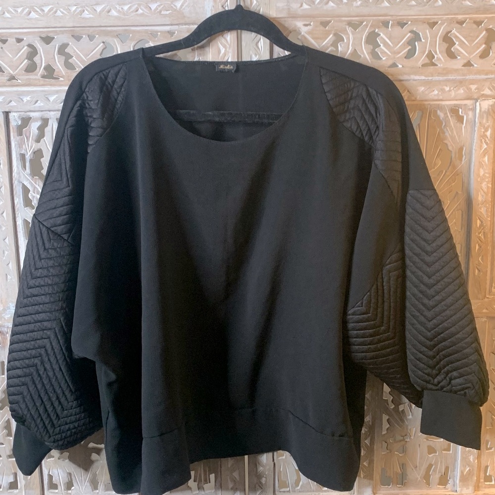 Black Quilted Oversized designer sweatshirt